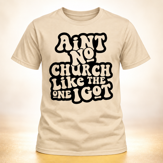 Ain’t No Church Like the One I Got shirt in Sand