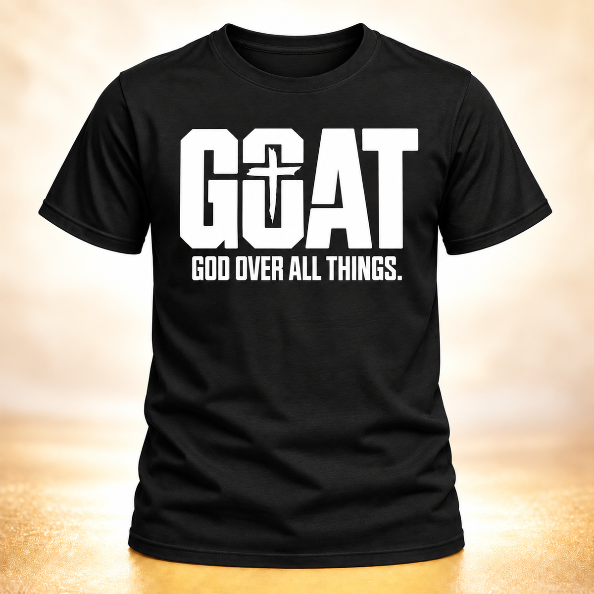 GOAT God Over All Things black T-shirt